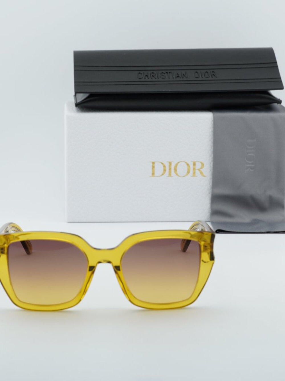 Dior DIORGLOW S1I 66D2 Square Sunglasses - Yellow/Brown - Picture 6 of 11